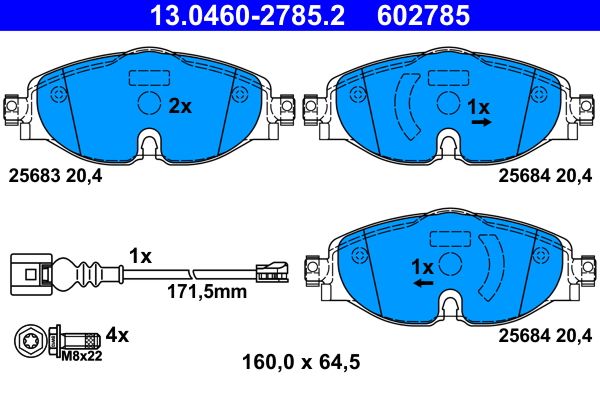 Brake Pad Set, disc brake 13.0460-2785.2