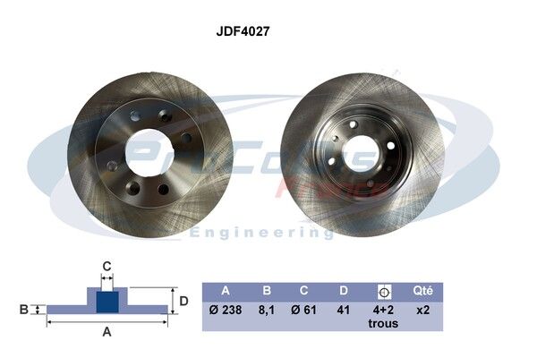 DISQUES DE FREIN JEU DE 2