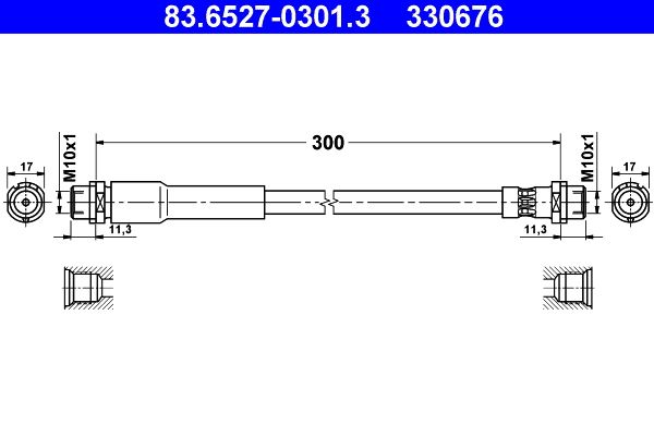 83.6527-0301.3 ATE fékcső