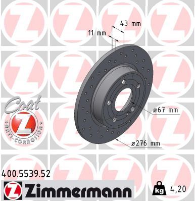 Zimmermann 400.5539.52 Bremsscheibe