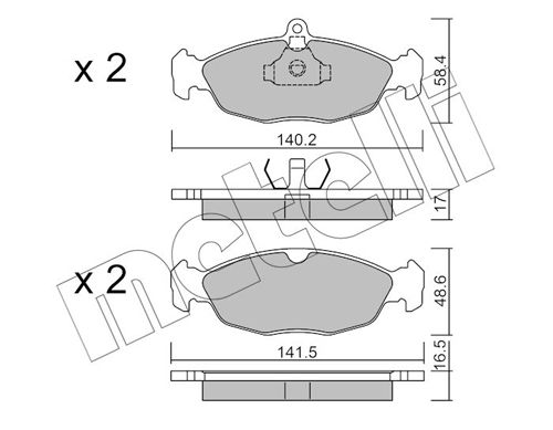 Brake Pad Set, disc brake 22-0077-0