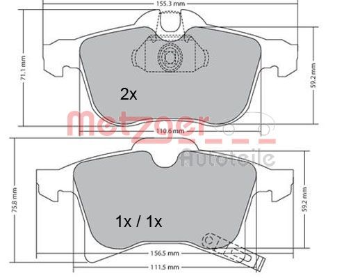 Brake Pad Set, disc brake 1170010