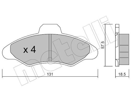 METELLI 22-0071-0 - Bremsbelagsatz, Scheibenbremse
