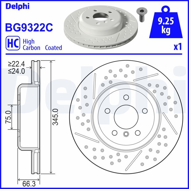 DELPHI BG9322C - Bremsscheibe