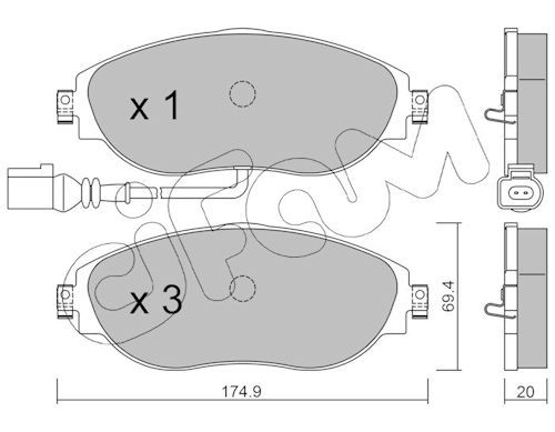 Cifam 822-952-0 Bremsbelagsatz, Scheibenbremse