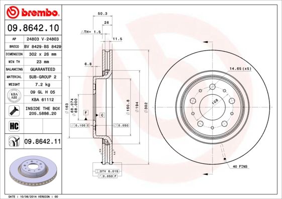 Brake Disc 09.8642.11