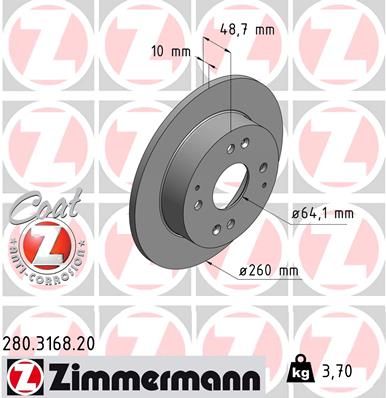 280.3168.20 ZIMMERMANN COAT Z féktárcsa