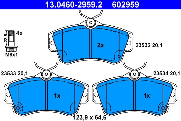 Brake Pad Set, disc brake 13.0460-2959.2