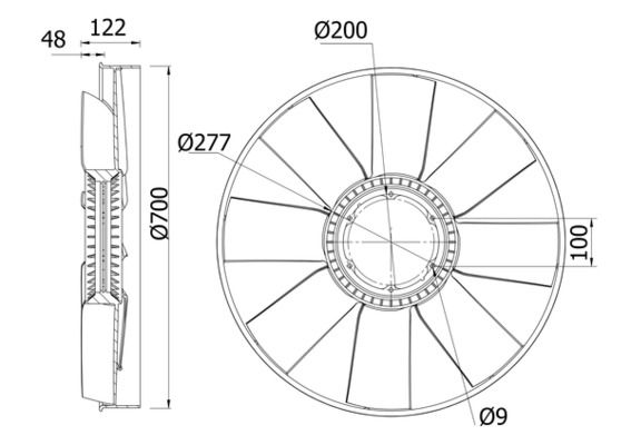 Núcleo del ventilador, refrigeración del motor