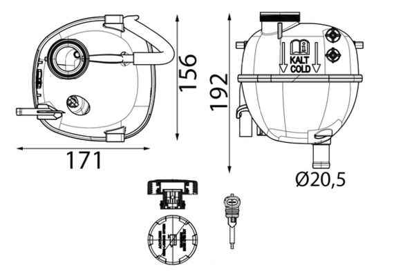 MAHLE CRT 162 000S - Ausgleichsbehälter, Kühlmittel