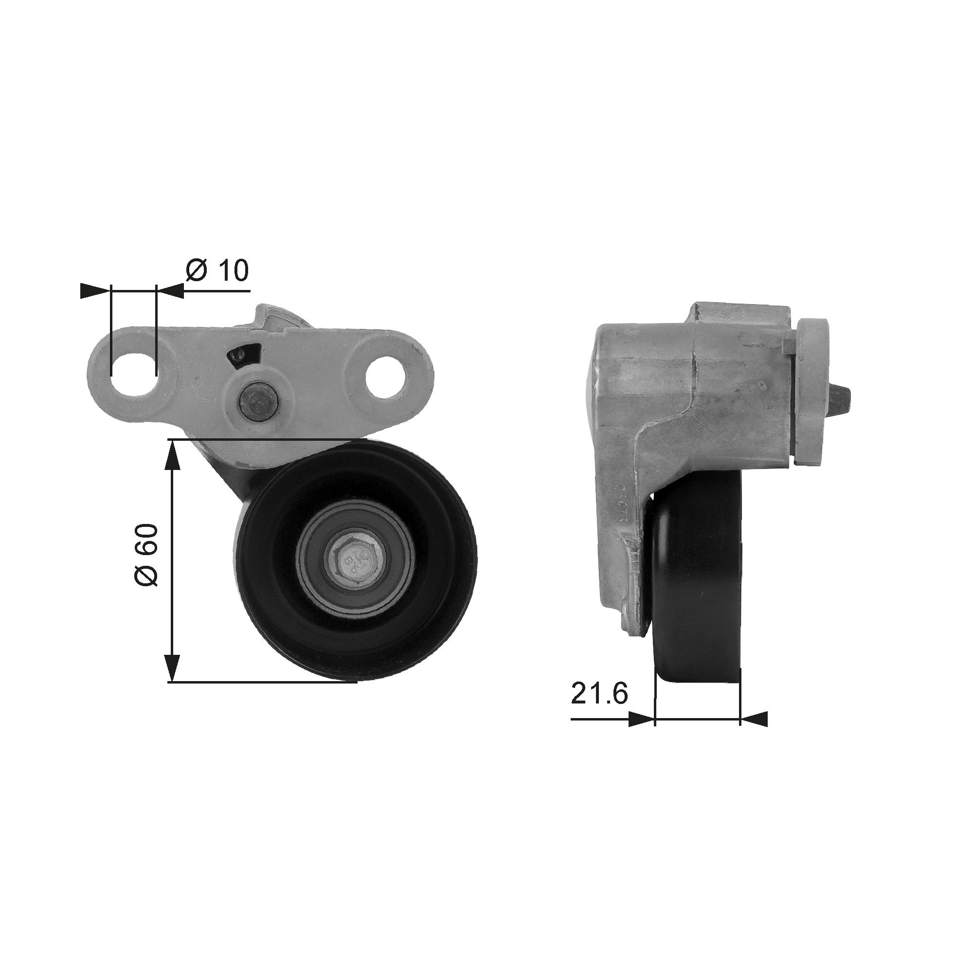 GATES T38159 Belt Tensioner, V-ribbed belt