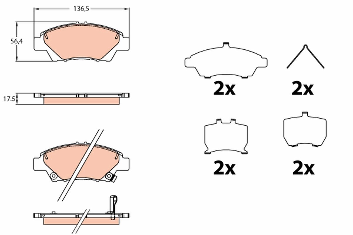 Brake Pad Set, disc brake GDB3643