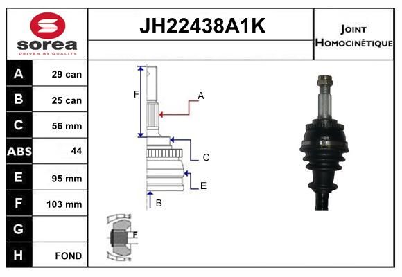 KIT CV JOINT AVEC KR026 - NISSAN X-