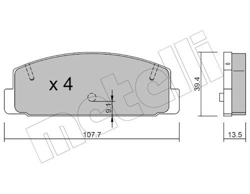 METELLI 22-0302-1 - Bremsbelagsatz, Scheibenbremse