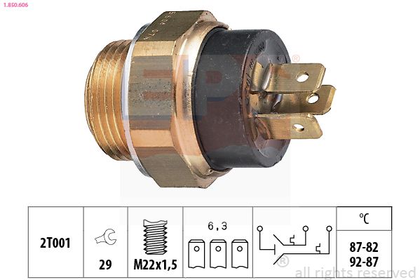 Temperature Switch, radiator fan 1.850.606