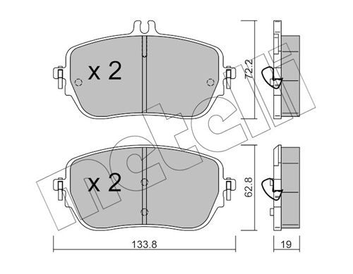 Комплект тормозных колодок, дисковый тормоз 22-1193-0