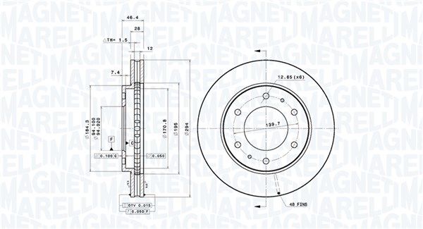 360406079501 MAGNETI MARELLI féktárcsa