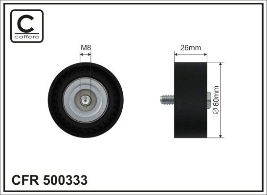 Deflection/Guide Pulley, V-ribbed belt 500333