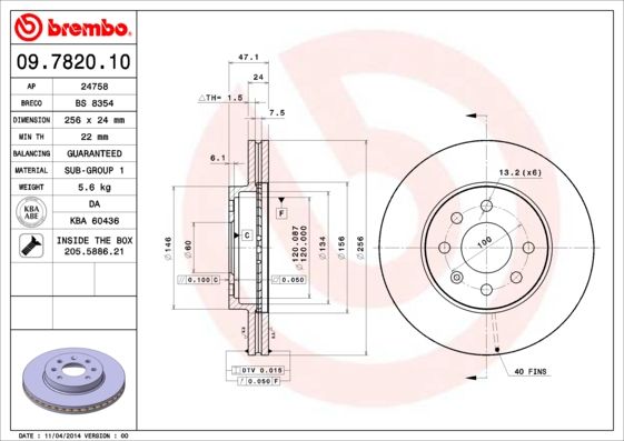 Brake Disc 09.7820.10