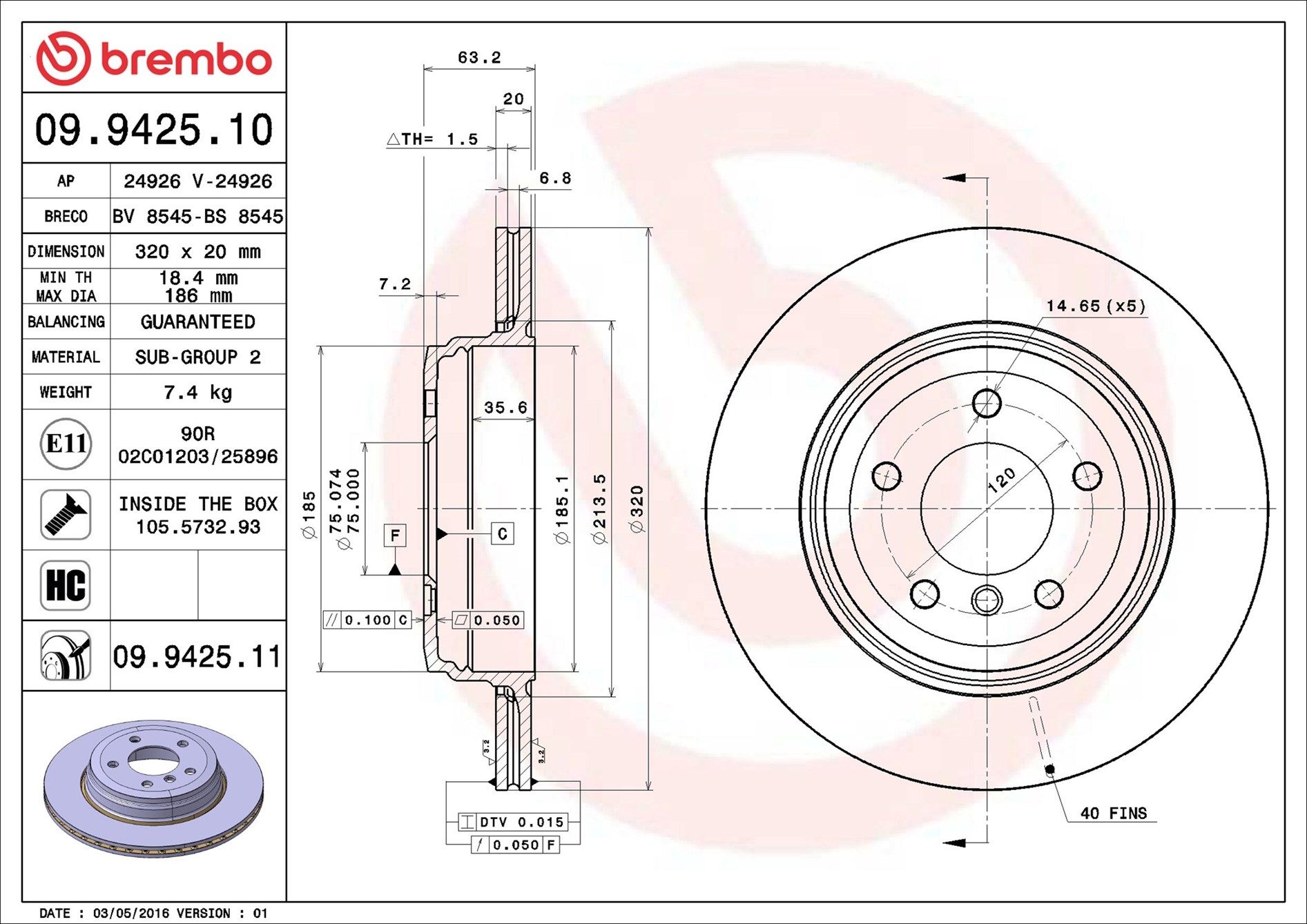 BMW 525i E61 03-10 (RR) - TecDoc 1