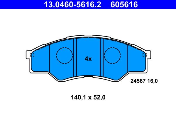 Brake Pad Set, disc brake 13.0460-5616.2