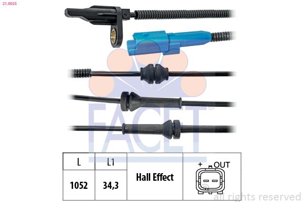 FACET 21.0025 - Sensor, Raddrehzahl