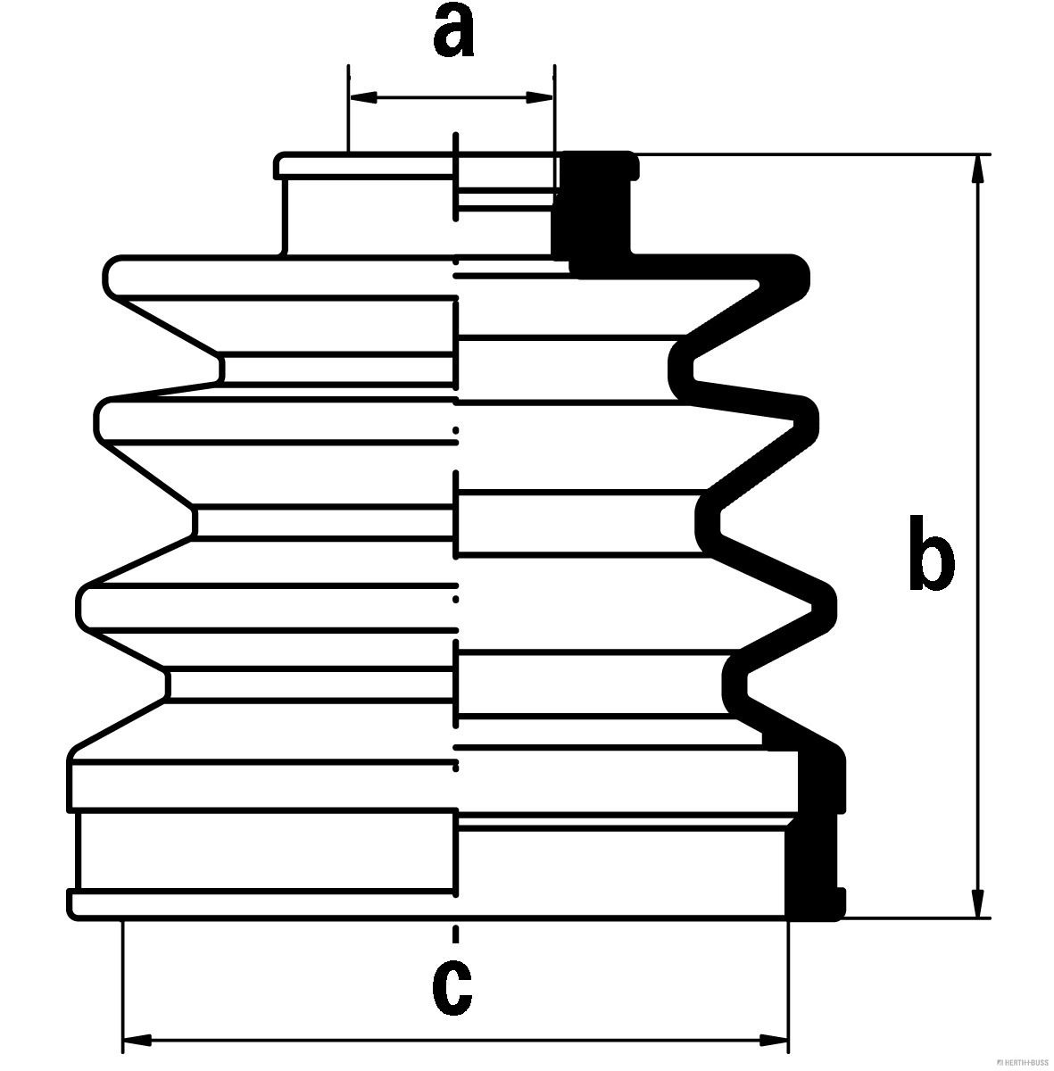 Faltenbalgsatz, Antriebswelle