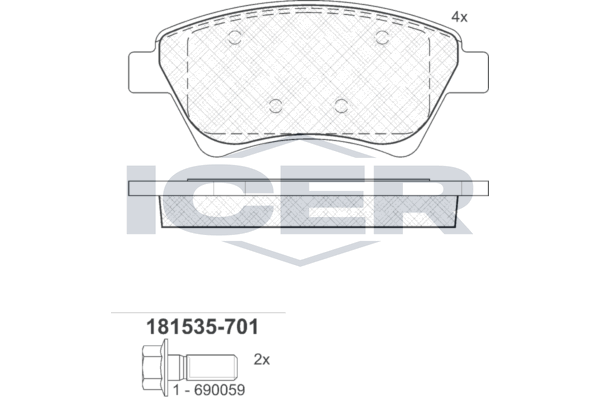 181535-701 ICER fékbetétkészlet, tárcsafék