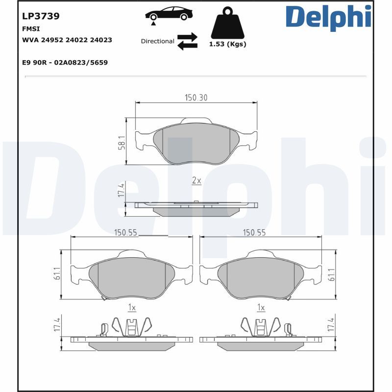 Brake Pad Set, disc brake LP3739