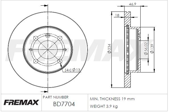 BD-7704 FREMAX féktárcsa