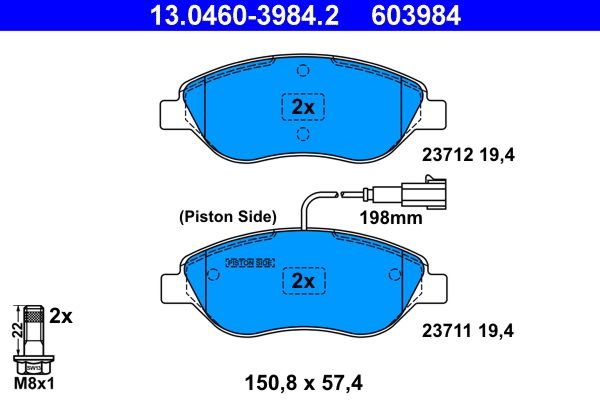 Brake Pad Set, disc brake 13.0460-3984.2