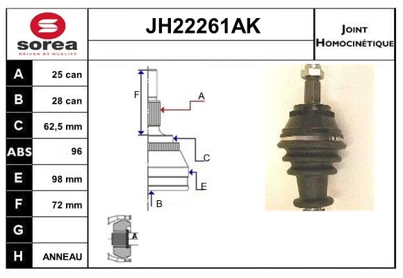 KIT CV JOINT AVEC KR026 - 300