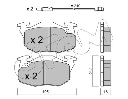 Brake Pad Set, disc brake 822-037-0