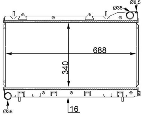 Radiator, engine cooling CR 1566 000S