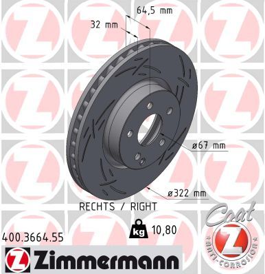 Zimmermann 400.3664.55 Bremsscheibe