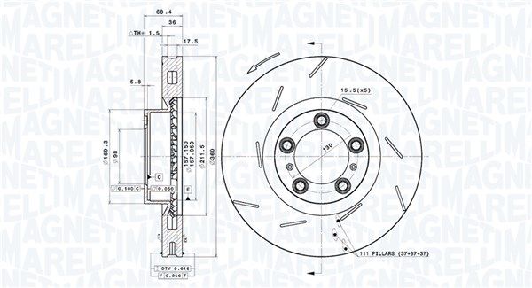 360406163001 MAGNETI MARELLI féktárcsa