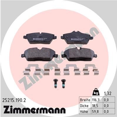 Brake Pad Set, disc brake 25215.190.2