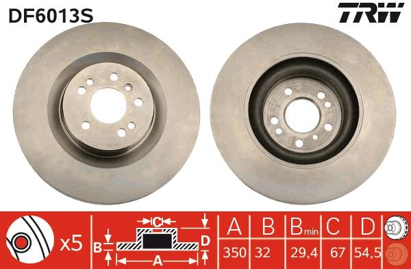 TRW BRAKE DISC - TecDoc 1