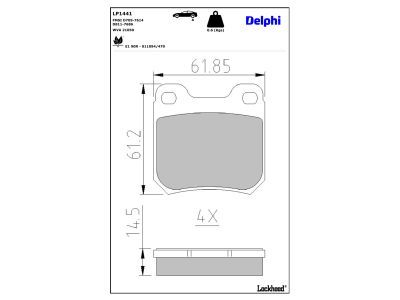 DELPHI LP1441 - Bremsbelagsatz, Scheibenbremse