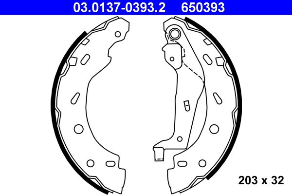 Brake Shoe Set 03.0137-0393.2