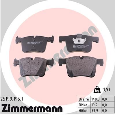 Brake Pad Set, disc brake 25199.195.1