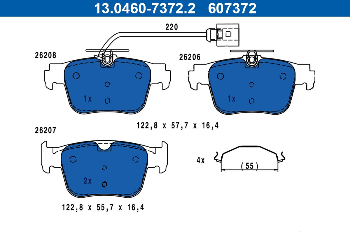 Brake Pad Set, disc brake 13.0460-7372.2