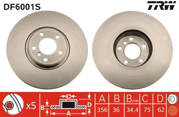 TRW BRAKE DISC - TecDoc 1