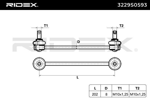 3229S0593 RIDEX Rúd/kar, stabilizátor
