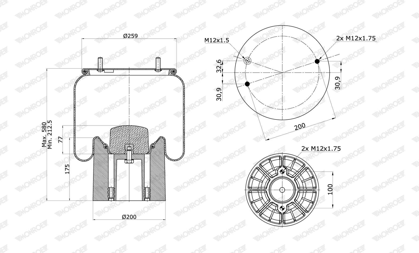 Cubrepolvo, suspensión neumática