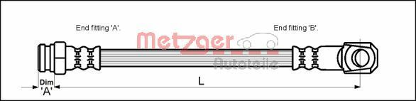 4114664 METZGER fékcső