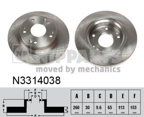 N3314038 NIPPARTS féktárcsa