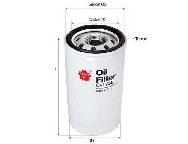 OIL FILTER 0K87A14317 - TecDoc 1