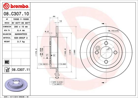 Brake Disc 08.C307.11