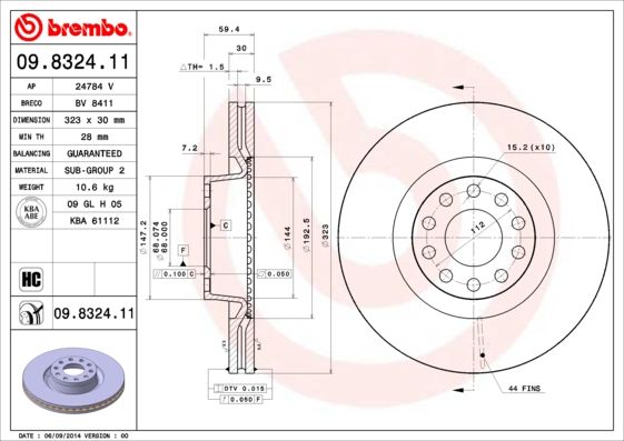 Brake Disc 09.8324.11